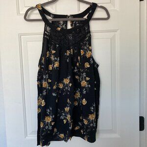 Torrid floral high neck lace shirt Size2